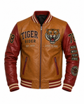 Men’s Heritage Tiger Tan Sheepskin Leather Bomber Jacket
