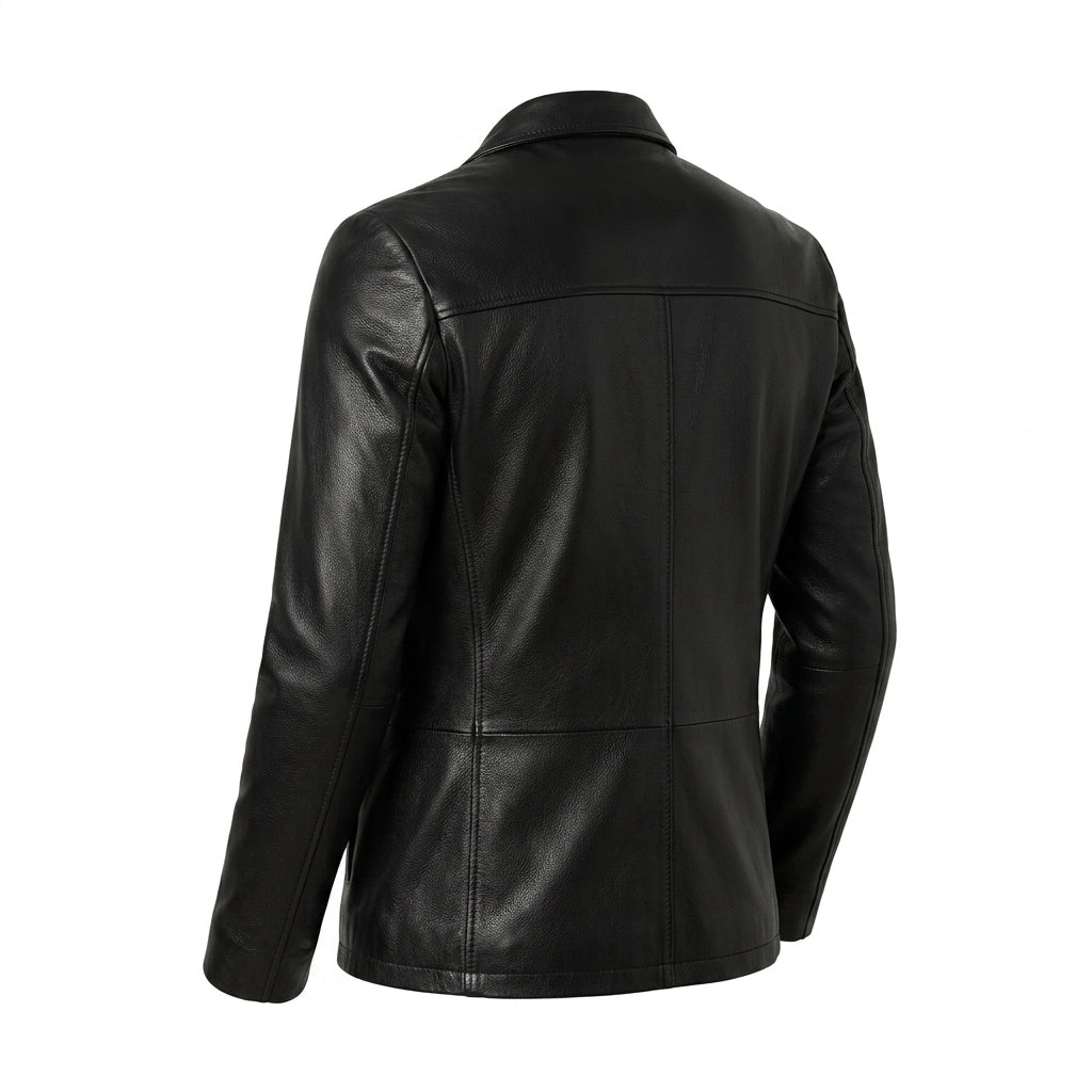 Men’s Prestige Black Leather Blazer