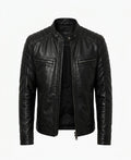 Men’s Phantom Black Leather Cafe Racer Jacket